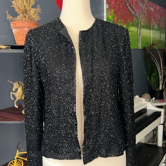 Sean Collection elegant sequins cropped blazer size M - Picture 3 of 9